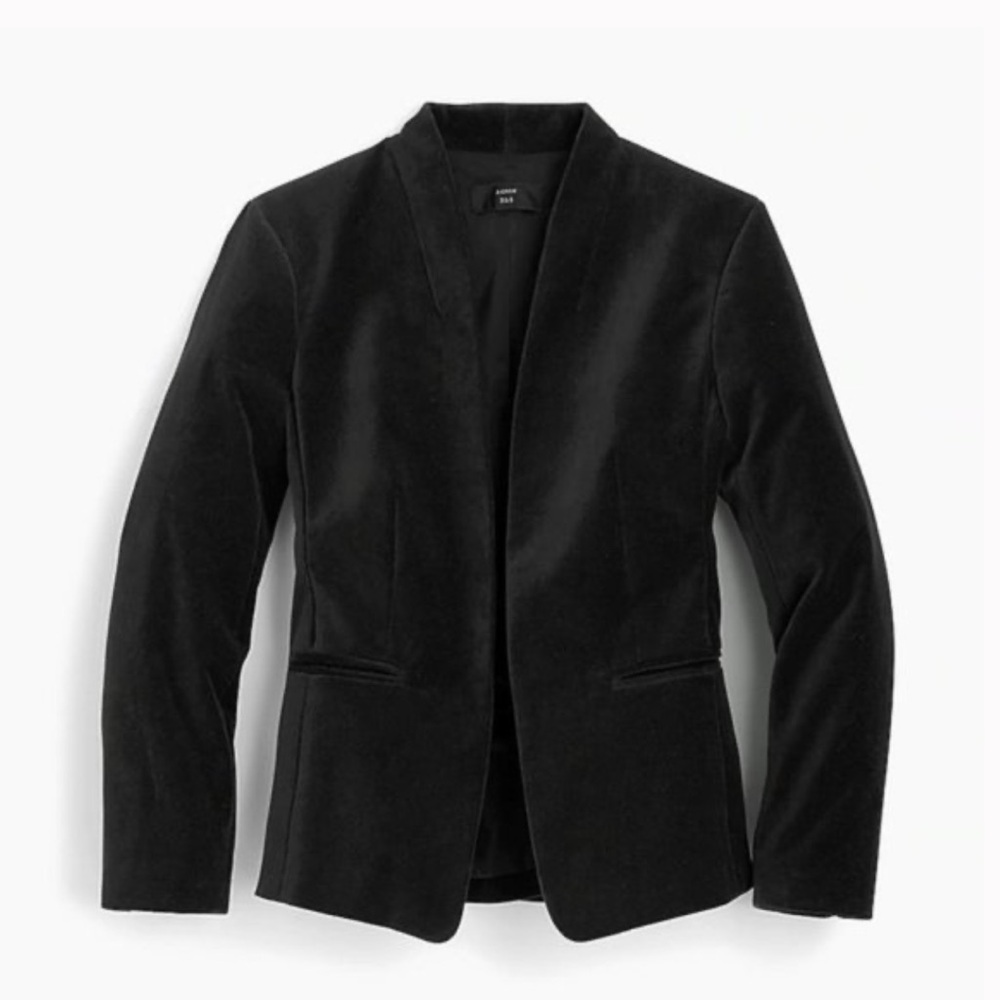 J crew 365 Black Velvet Blazer size 4 preppy, office. Holiday